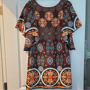 Multicolor Patterned Women's Dress